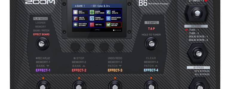 Zoom kondigt B6 Multi-Effect Bass Processor aan